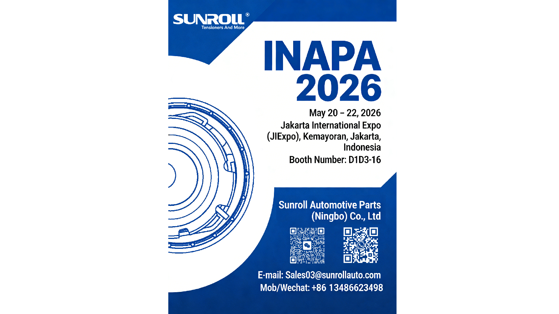Sunroll Automotive Parts (Ningbo) Co., Ltd. to Exhibit at INAPA 2026 in Jakarta